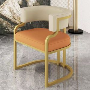 Chaises de salle à manger modernes avec dossier et pieds en métal doré pour la salle à manger, les meubles, la réception d'hôtel, les ventes, les salons de manucure, les ateliers d'art - Product Image 2