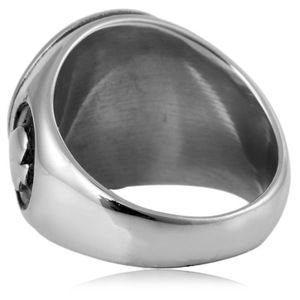 yunnique Stainless Steel Spade <b>Ring</b> Unisex Fashion Jewelry Gift <b>Plain</b> Geometric Design - Product Image 3