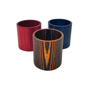 Porte-stylo en bois sur mesure, diamètre 7,7 cm, hauteur 8 cm, épaisseur 5 mm, conteneur de rangement rond pour bureau - Product Image 2