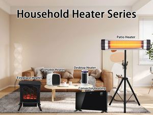 Calentador con Panel de Vidrio Negro de 2000W, Carcasa Metálica, Control Electrónico, Calentador Convector con Ruedas Móviles y Termostato con Función de Reinicio y Apagado - Product Image 4