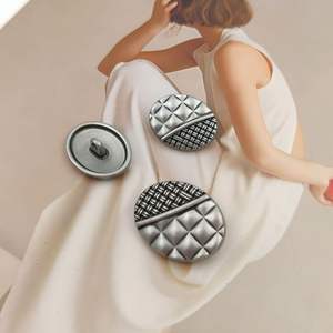 Boutons en alliage de zinc anti-corrosion, forme ovale, simple, rectangulaire, plaqués, résistants à la pulvérisation de sel, pour costumes, boutons en métal - Product Image 3