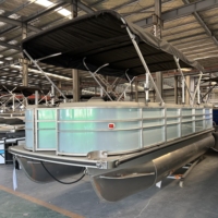 Kit de bateau ponton en alliage d'aluminium 19 pieds 5,8 m, moteur hors-bord, yacht de luxe, divertissement familial