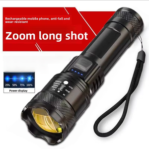 10000-Lumens Siêu Sáng LED Đèn Pin Zoomable Xách Tay Tìm Kiếm Ánh Sáng Không Thấm Nước ABS USB Có Thể Sạc Lại IP67 10W Cắm Trại <span class=keywords><strong>Torch</strong></span> - Product Image 1