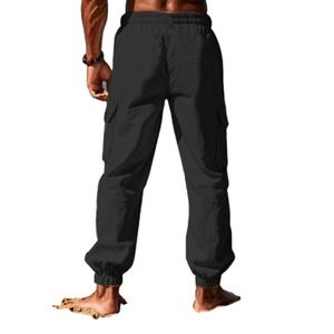 Supplier Workwear <b>Trousers</b> for Casual <b>Men</b>, Multi-pocket, Wide-leg, Drawstring <b>Men's</b> Jogger or <b>Summer</b> - Product Image 6