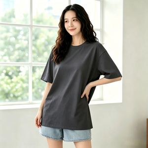 T-shirt vintage pour homme 400 GSM, 100 % coton, personnalisé, style streetwear oversize, POD, unisexe, manches courtes, décontracté, gris - Product Image 2