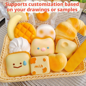 Jouets Squishy en Gros : Pain et Toast en PU à Rebond Lent, Jouets Souples Anti-Stress à Presser pour Enfants et Adultes - Product Image 1