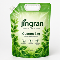 Pochettes personnalisées imprimées de 500 ml, 1 L, 2,5 L pour lessive avec poignée en plastique, sacs d'emballage de détergent liquide verticaux, vente en gros