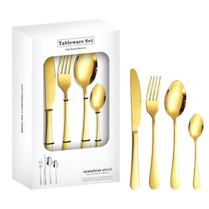 Cubertería Western Hotel, <span class=keywords><strong>24</strong></span> Juegos <span class=keywords><strong>de</strong></span> Cubiertos, Cuchillo, Tenedor y Cuchara en Caja <span class=keywords><strong>de</strong></span> Regalo - Product Image 1