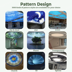 Azulejo de techo con luz LED de tela plástica, películas de decoración Interior para el hogar, PVC, efecto 3D, película de techo elástica impresa UV personalizada - Product Image 4