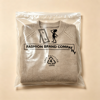 Sacs d'emballage pour vêtements avec logo imprimé personnalisé, fermeture éclair, fermeture à glissière pour t-shirts, jeans et pulls, sacs en plastique transparents