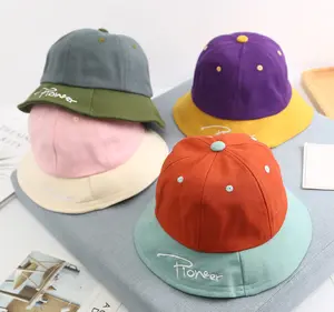 Gorras y sombreros ninos parágrafos atacado logotipo personalizado menino menina infantil criança bebê cap chapéu de balde chapéu crianças balde chapéus para crianças