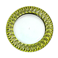 Assiette de Présentation Ronde de 13 Pouces Personnalisée en Gros pour Usine, Assiette de Dîner en Plastique Écologique pour Mariage, Fête, Table et Décoration Intérieure