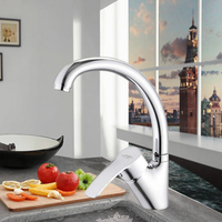 Robinet de lavabo de cuisine en alliage de zinc chaud et froid