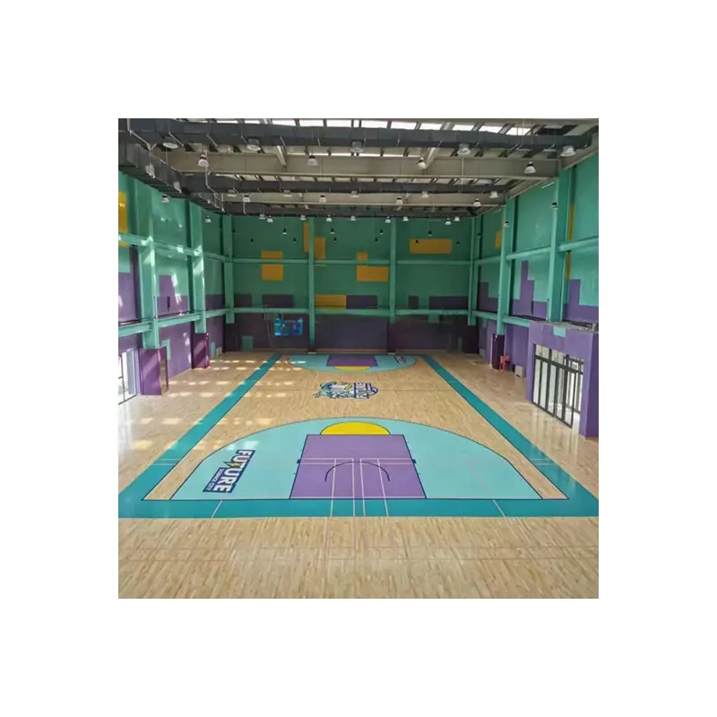 أرضيات خشبية رياضية 2024 لملاعب كرة السلة، بسمك 22-24 مم، طبقة طلاء UV