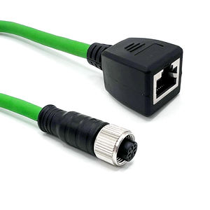 <span class=keywords><strong>Cable</strong></span> de extensión de <span class=keywords><strong>cable</strong></span> <span class=keywords><strong>Ethernet</strong></span> industrial blindado hembra de 4 pines macho <span class=keywords><strong>a</strong></span> RJ45 M12 X-Code personalizado - Product Image 1