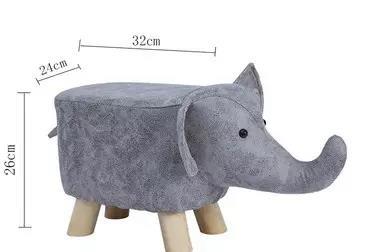 Cartoon Elephant Wooden Kids Changing Stool – Creative Animal-Shaped Children’s Footstool & Shoe Changing Seat for Bedroom & Entryway - View 3