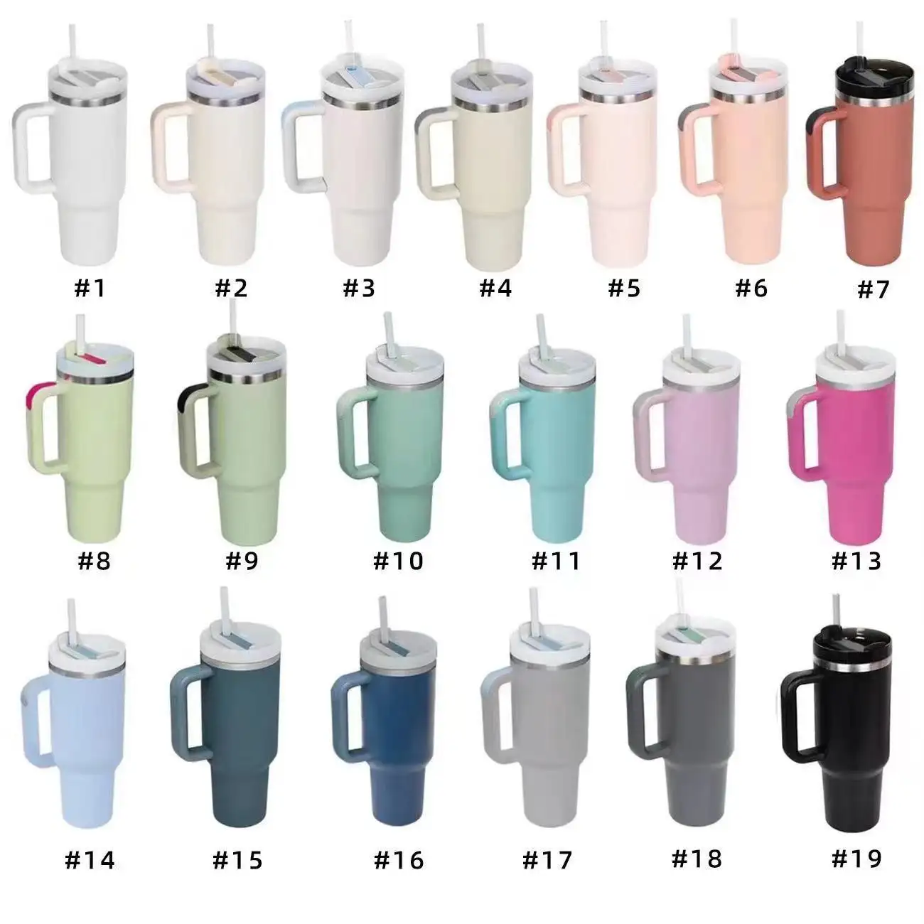 Topnovo amerikan tarzı çift duvar paslanmaz çelik macera Quencher 40oz Handle state süblimasyon Tumblers kolu ve saman ile