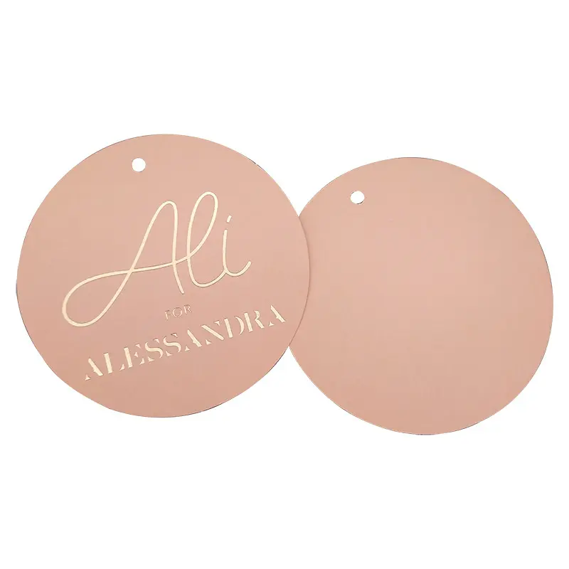 FSC certified Flesh Pink Round Hang Tag With No Logo String 11