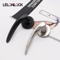 Poignée de porte en acier inoxydable 304, moulage de précision, levier de verrouillage, serrure à mortaise standard européenne, cylindre à clé