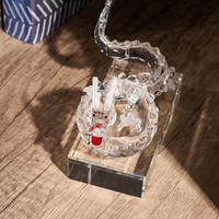 Brillante Feng Shui K9 cristal dragón Animal estatuilla tallada láser energía positiva suerte fortuna zodiaco chino artesanía