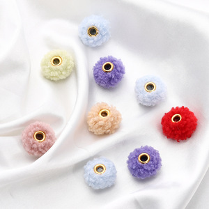 Colorful <b>Teddy</b> Bear Plush Beads Large Hole Round Spacer Beads For DIY Craft Supplies - Product Image 4