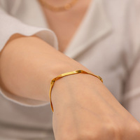 Ensemble collier et bracelet en acier inoxydable plaqué or 18 carats PVD, chaîne serpent torsadée tendance, simple, pour filles, cadeau de mariage