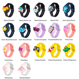 Personnalisable mignon véritable Silicone aimant <span class=keywords><strong>AirTag</strong></span> couverture pour enfants étanche antichoc sangle bricolage luxe porte-carte souple - Product Image 2