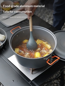 7.5L Large Capacity Outdoor Steaming & Boiling Integrated Pot, Dual-use Aluminum Alloy Portable <b>Camping</b> Cookware for Wild Cookin - Product Image 4