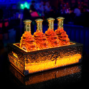 Double Layered Thickened Smoky Gray Ice Pattern <b>Beer</b> Barrel Led Champagne Box Rectangle Plastic Party Ice Bucket - Product Image 3