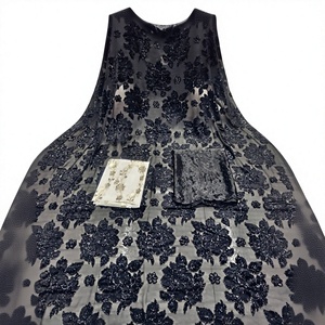 A.K.TRENDY COLECTION Ensemble de 3 pièces en georgette écologique pour femmes, broderie florale, style luxueux, vêtements traditionnels - Product Image 1