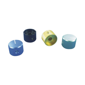 Perilla de aluminio moleteada con índice blanco, perilla de potenciómetro, perilla de interruptor giratorio - Product Image 1
