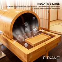 Dôme de sauna à 3 zones de chauffage avec boule d'ions négatifs pour une thérapie infrarouge lointaine du corps entier, sauna sec en bois