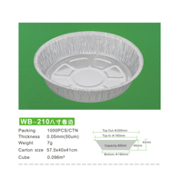 WB 6 tailles (4, 5, 6, 7, 8, 9 pouces) – Assiettes rondes jetables en aluminium pour pizza à emporter – Plats en aluminium de qualité alimentaire personnalisés, sans lavage