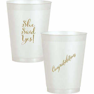 Tasse de stade en plastique personnalisée réutilisable de 16 oz tasse givrée flexible en plastique "<span class=keywords><strong>she</strong></span> Said Yes" pour enterrement de vie de jeune fille - Product Image 2