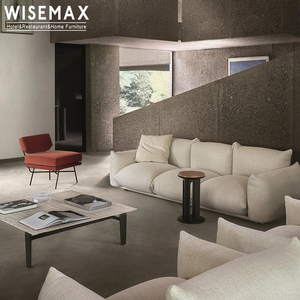 MUEBLES WISEAMX Combinación de sofá de pan de lujo ligero Juego de sofá acogedor de tela de soporte trasero de esponja de alta densidad para vestíbulo de apartamento - Product Image 2