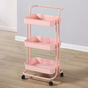 Étagère de rangement multifonction à 3 niveaux avec roulettes pour cuisine, salle de bain, chambre, salon - Product Image 4