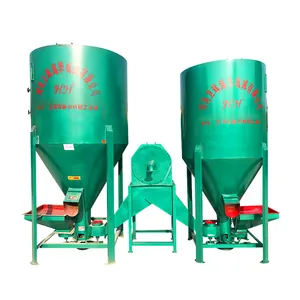 vertical feed mixing and crushing machine widely used in chicken farm has the function of drying