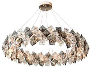 Nordic Modern square Crystal Luxury Pendant Light <b>Chrome</b> LED Hanging Lights K9 Crystal <b>Chandelier</b> - Product Image 6