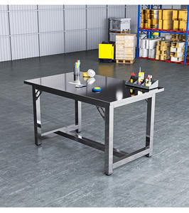 Table de comptoir autoportante en acier inoxydable 304, surface polie, matériau écologique, capacité de charge de 250 kg, utilisation en cuisine, 1 an - Product Image 6