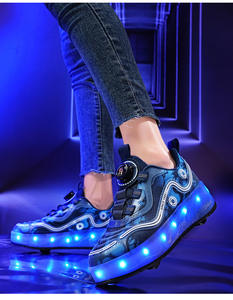 <span class=keywords><strong>Chaussures</strong></span> <span class=keywords><strong>Heelys</strong></span> JIAXIN avec quatre roues, <span class=keywords><strong>chaussures</strong></span> rapides rétractables pour garçons et filles, lumières LED clignotantes, patins à roulettes invisibles - Product Image 5