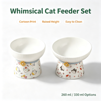 Gamelle surélevée en céramique pour chat, inclinée, protection du cou, vente en gros, OEM, ODM, fournisseur de logos personnalisés