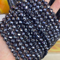 Perles en hématite noire naturelle, de 8mm, à facettes, pour la fabrication de bijoux, vente en gros