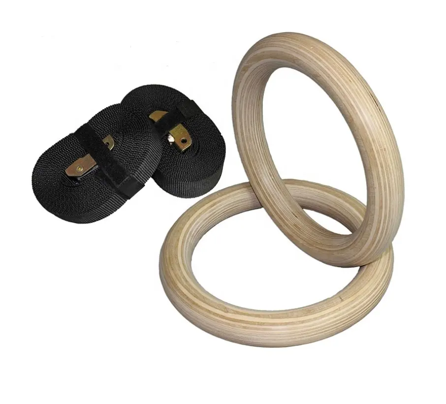 Wooden Gym Rings for gym workout training usage