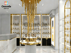 Vitrine <span class=keywords><strong>de</strong></span> présentation <span class=keywords><strong>de</strong></span> parfums écologiques haut <span class=keywords><strong>de</strong></span> gamme |   Vitrine murale LED blanche et or sur mesure pour les magasins <span class=keywords><strong>de</strong></span> parfums <span class=keywords><strong>de</strong></span> luxe (recyclable) - Product Image 4