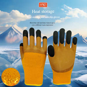 Guantes <span class=keywords><strong>de</strong></span> Trabajo <span class=keywords><strong>de</strong></span> Terciopelo Amarillo con Textura Completa, Gruesos, Cálidos, Reforzados con <span class=keywords><strong>Espuma</strong></span> <span class=keywords><strong>de</strong></span> Látex, Personalizables, Resistentes al Frío, para Seguridad General - Product Image 3