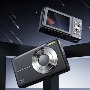 블랙 CCD 컴팩트 카메라 미러리스 48MP FHD 사진용 소형 디지털 카메라