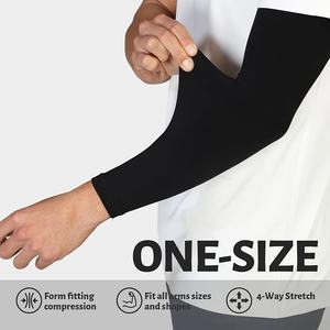 Benutzer definiertes Logo Atmungsaktive feuchtigkeit transportierende Sommer-Basketball-Radsport-Sport UPF UV-Schutz Nylon-<span class=keywords><strong>Arm</strong></span> manschetten für den Außenbereich - Product Image 2