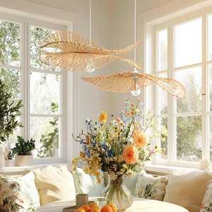 Soraya <b>Bamboo</b> Wicker Pendant <b>Light</b> Mid Century Home Decor Handmade Hanging Lamp Vietnam Supplier - Product Image 3
