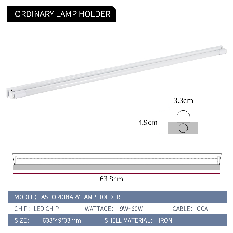 Jiangmen Mingwei Electric A5 Model LED Tube Light - 2-Year Warranty, 220V, 30000 Hours Lifespan