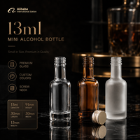 Bouteilles en verre de 15 ml pour spiritueux, vodka, vente en gros, mini bouteilles rondes personnalisées pour whisky, finition dégradée givrée